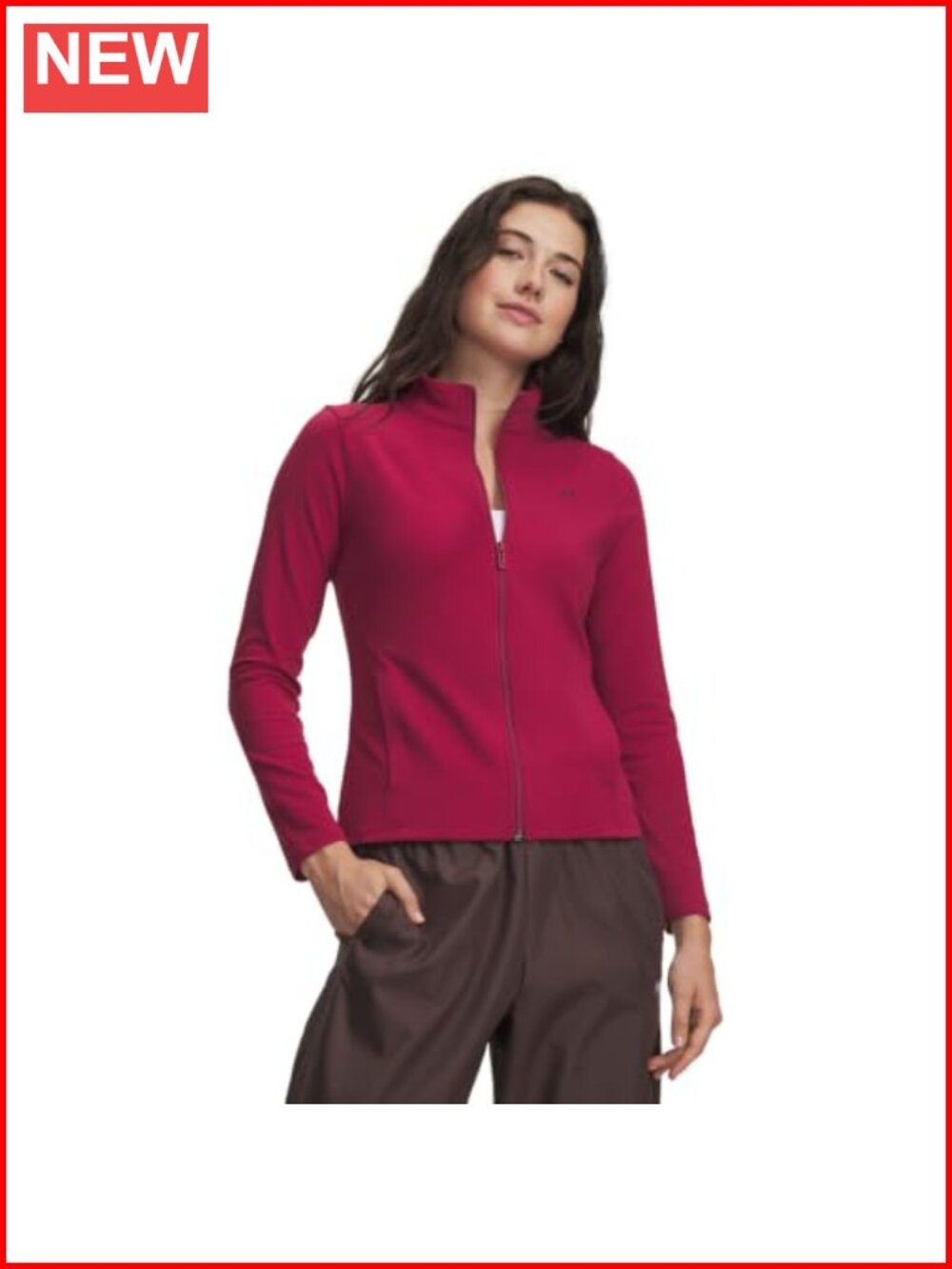 Buttery-Soft Full Zip Active Sweatshirt Fitted 4-Way Stretch Long Sleeve
